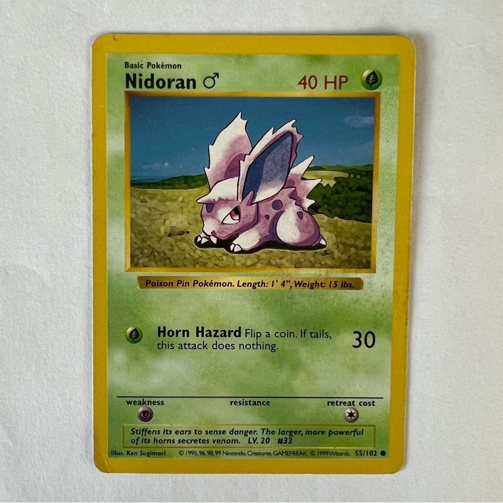 Vintage Pokemon Nidoran Playing Card